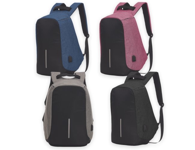 Mochila Polister Anti-Furto USB